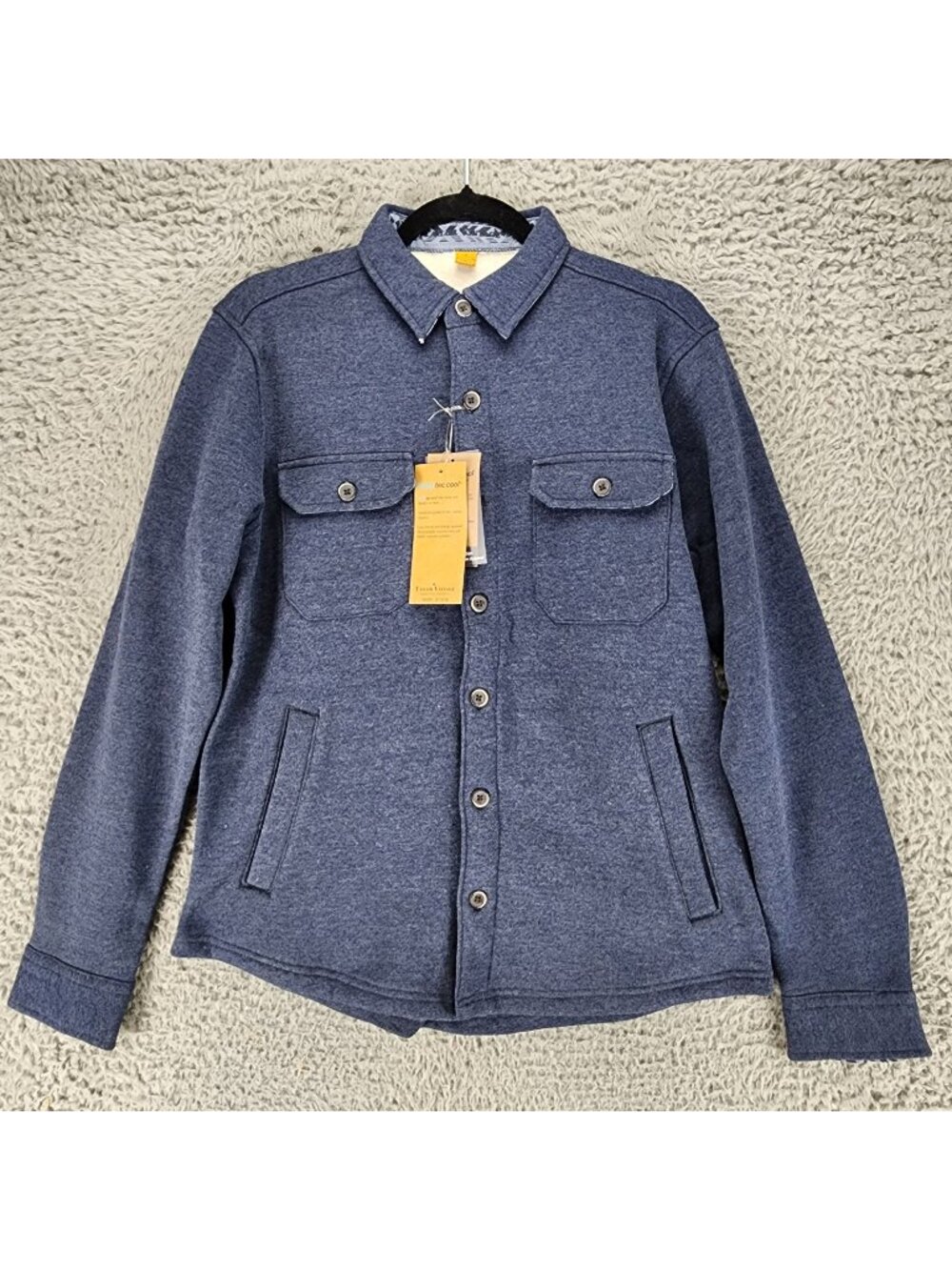 Tailor Vintage Jacket Mens Small Blue Long Sleeve Fleece Lined Shacket *NWT*